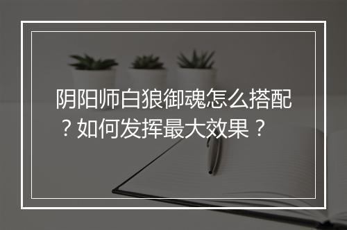 阴阳师白狼御魂怎么搭配?如何发挥最大效果?