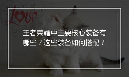 王者荣耀中主要核心装备有哪些?这些装备如何搭配?