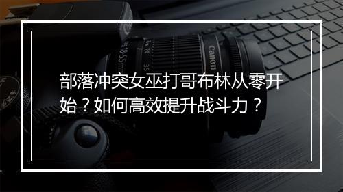 部落冲突女巫打哥布林从零开始?如何高效提升战斗力?