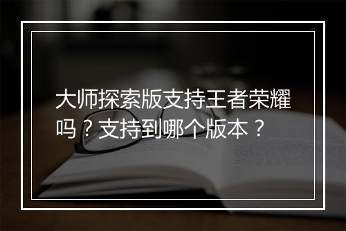 大师探索版支持王者荣耀吗？支持到哪个版本？