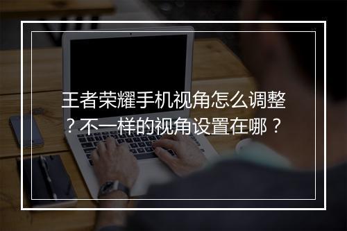 王者荣耀手机视角怎么调整?不一样的视角设置在哪?