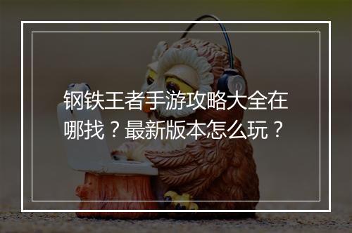 钢铁王者手游攻略大全在哪找?最新版本怎么玩?
