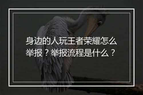 身边的人玩王者荣耀怎么举报？举报流程是什么？