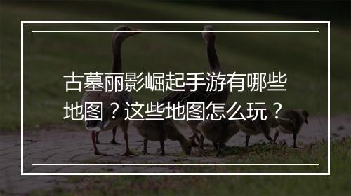 古墓丽影崛起手游有哪些地图?这些地图怎么玩?