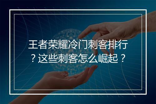 王者荣耀冷门刺客排行?这些刺客怎么崛起?