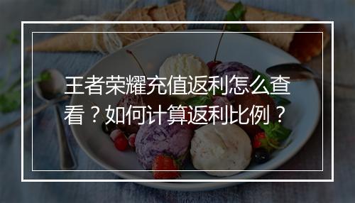 王者荣耀充值返利怎么查看?如何计算返利比例?