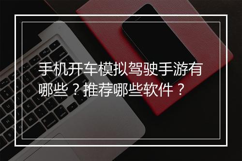 手机开车模拟驾驶手游有哪些?推荐哪些软件?