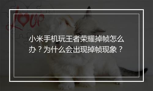 小米手机玩王者荣耀掉帧怎么办？为什么会出现掉帧现象？