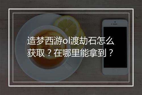 造梦西游ol渡劫石怎么获取？在哪里能拿到？