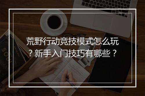 荒野行动竞技模式怎么玩?新手入门技巧有哪些?