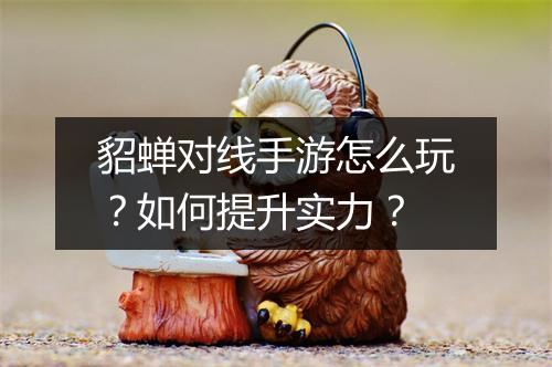 貂蝉对线手游怎么玩?如何提升实力?