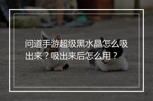 问道手游超级黑水晶怎么吸出来?吸出来后怎么用?