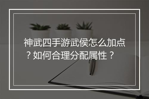 神武四手游武侯怎么加点?如何合理分配属性?