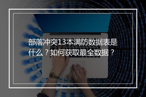部落冲突13本满防数据表是什么?如何获取最全数据?