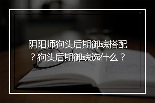 阴阳师狗头后期御魂搭配?狗头后期御魂选什么?
