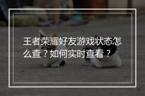 王者荣耀好友游戏状态怎么查?如何实时查看?