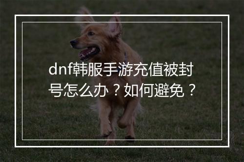 dnf韩服手游充值被封号怎么办？如何避免？