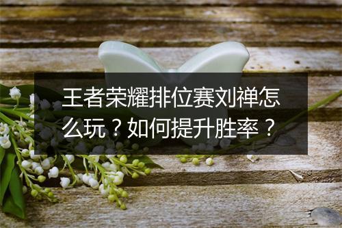 王者荣耀排位赛刘禅怎么玩?如何提升胜率?
