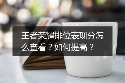 王者荣耀排位表现分怎么查看?如何提高?