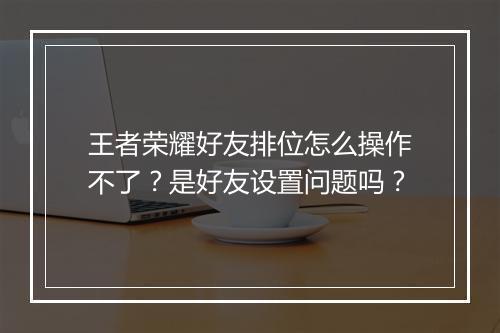 王者荣耀好友排位怎么操作不了?是好友设置问题吗?