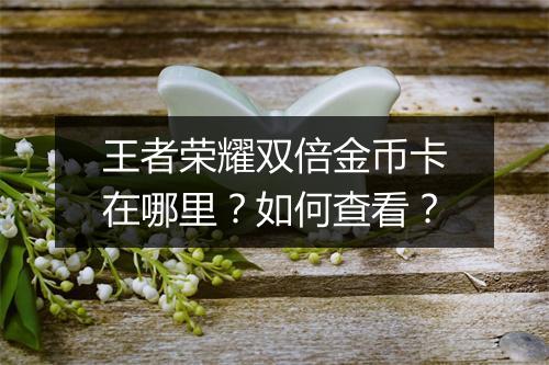 王者荣耀双倍金币卡在哪里?如何查看?