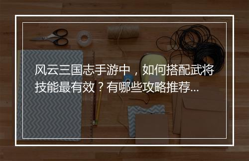 风云三国志手游中,如何搭配武将技能最有效?有哪些攻略推荐?