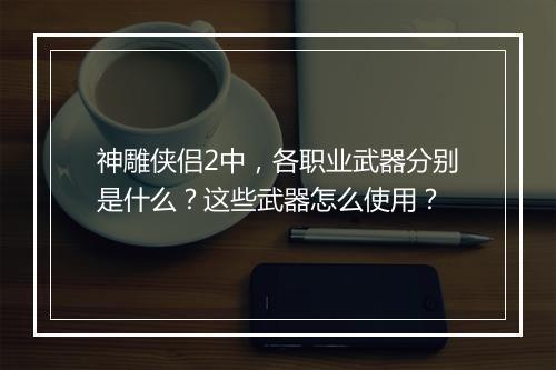 神雕侠侣2中，各职业武器分别是什么？这些武器怎么使用？