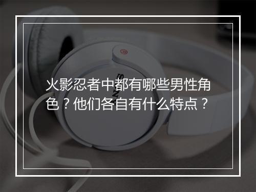 火影忍者中都有哪些男性角色?他们各自有什么特点?