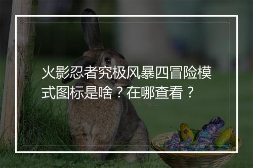 火影忍者究极风暴四冒险模式图标是啥?在哪查看?
