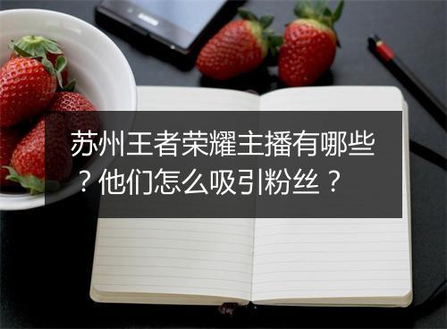 苏州王者荣耀主播有哪些？他们怎么吸引粉丝？