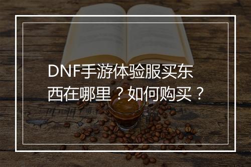 DNF手游体验服买东西在哪里?如何购买?