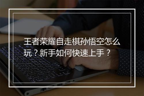 王者荣耀自走棋孙悟空怎么玩?新手如何快速上手?