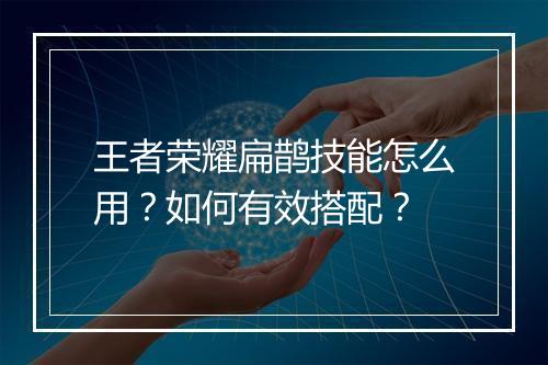 王者荣耀扁鹊技能怎么用?如何有效搭配?