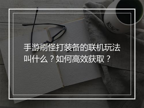 手游刷怪打装备的联机玩法叫什么?如何高效获取?