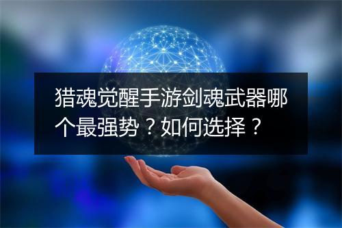 猎魂觉醒手游剑魂武器哪个最强势?如何选择?