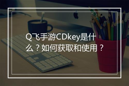 Q飞手游CDkey是什么？如何获取和使用？