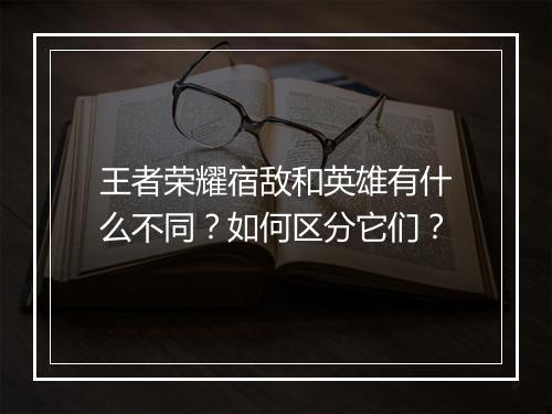 王者荣耀宿敌和英雄有什么不同?如何区分它们?