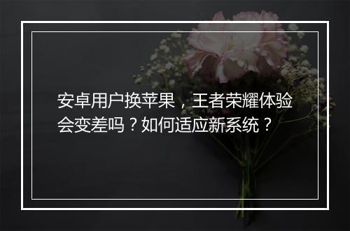安卓用户换苹果,王者荣耀体验会变差吗?如何适应新系统?