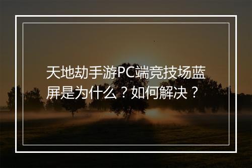 天地劫手游PC端竞技场蓝屏是为什么?如何解决?