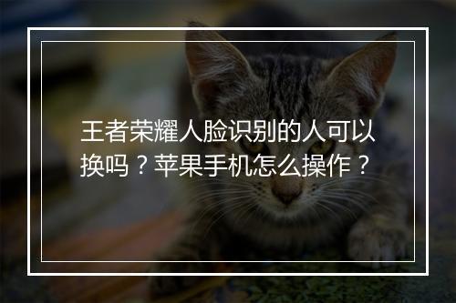 王者荣耀人脸识别的人可以换吗?苹果手机怎么操作?