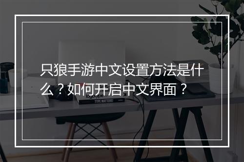 只狼手游中文设置方法是什么?如何开启中文界面?