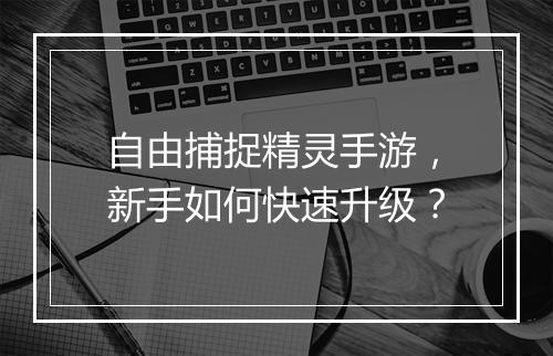 自由捕捉精灵手游，新手如何快速升级？
