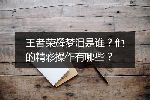 王者荣耀梦泪是谁？他的精彩操作有哪些？