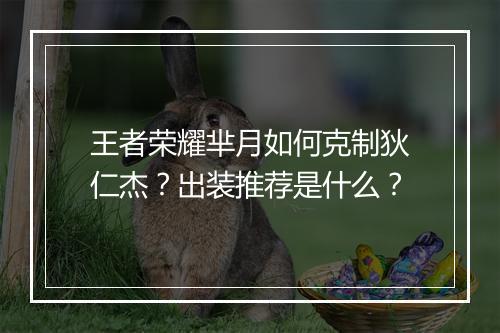 王者荣耀芈月如何克制狄仁杰？出装推荐是什么？