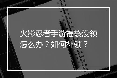 火影忍者手游福袋没领怎么办？如何补领？