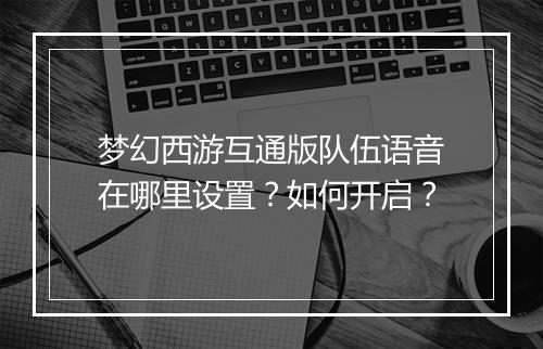 梦幻西游互通版队伍语音在哪里设置？如何开启？
