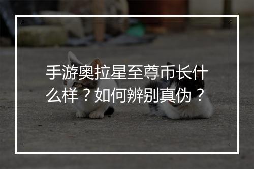 手游奥拉星至尊币长什么样？如何辨别真伪？