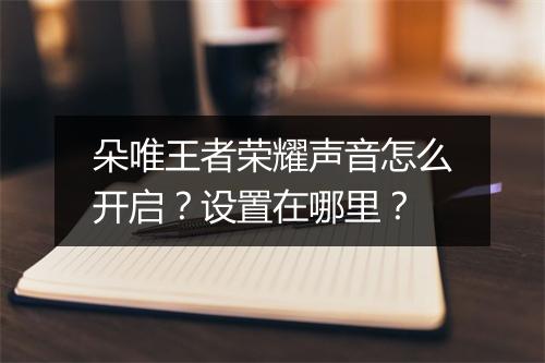 朵唯王者荣耀声音怎么开启？设置在哪里？