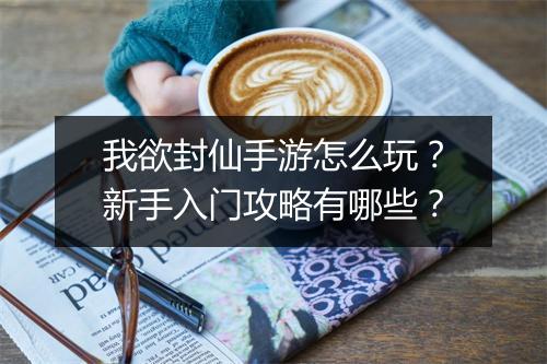 我欲封仙手游怎么玩？新手入门攻略有哪些？