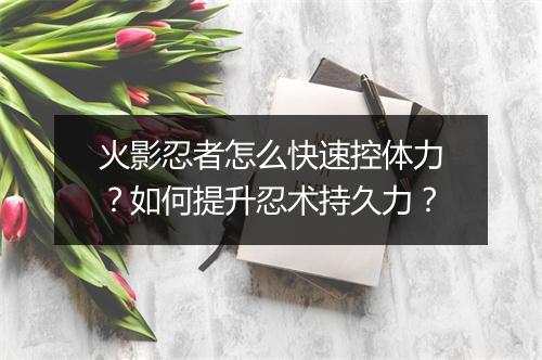 火影忍者怎么快速控体力？如何提升忍术持久力？